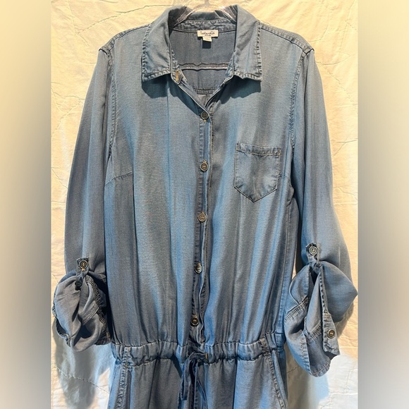 Splendid Super Soft Denim Button-Up Romper Sz:Med - Picture 6 of 13